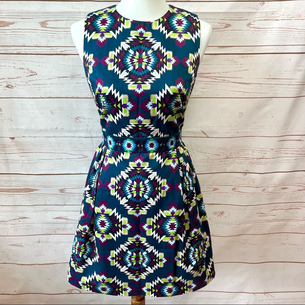 Anthropologie Multicolor Geometric Dress